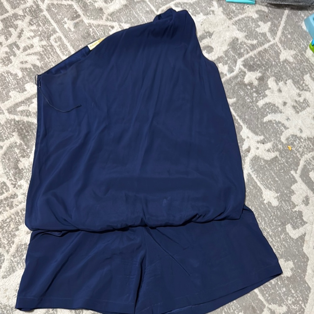Navy Blue One-Shoulder romper